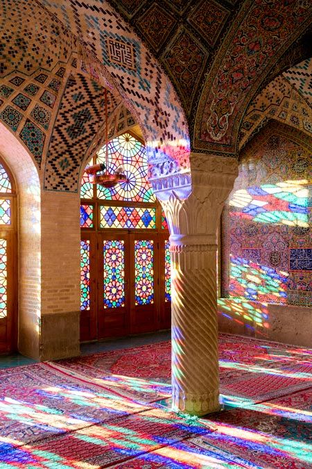 Inside the Nasir al-Mulk Mosque.