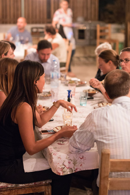 Guests enjoy the meals they prepared at Beit Sitti.