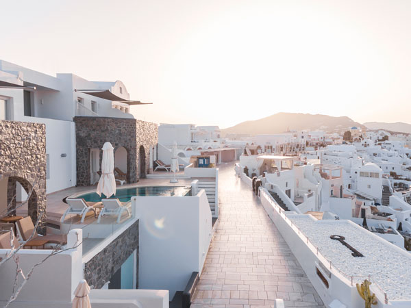 The streets of Santorini.