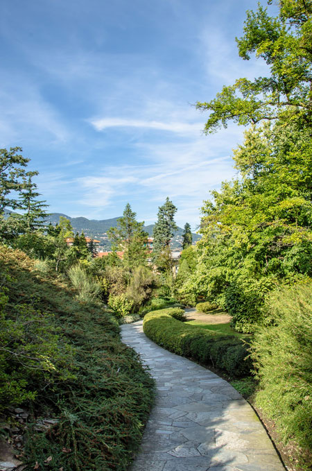 The lush green gardens of Villa Taranto.