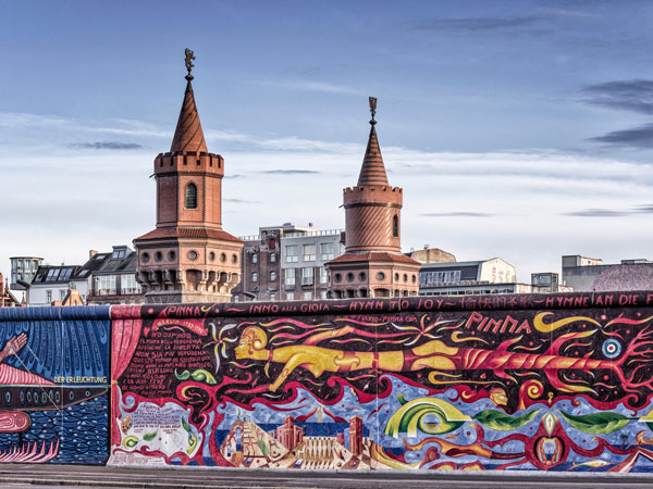 The East Side Gallery: the world’s largest street-art gallery etched upon one of the remaining remnants of the Berlin Wall.