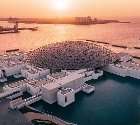 the Louvre aerial, Abu Dhabi
