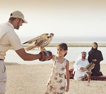 Sir Bani Yas Anantara's falcon show, Abu Dhabi