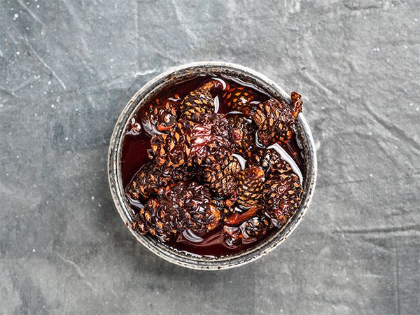 Jam with baby pine cones