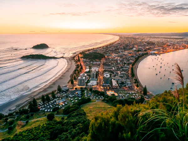 View of Bay of Plenty from the summit of Mount Maunganui Mount 