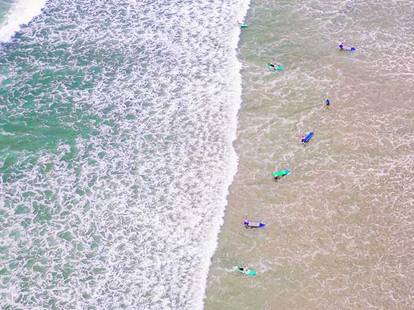 Surf aerial Tofino BC