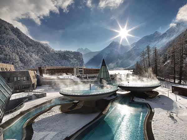 Thermal pools, winter, Aqua Dome, Tirol, Austria