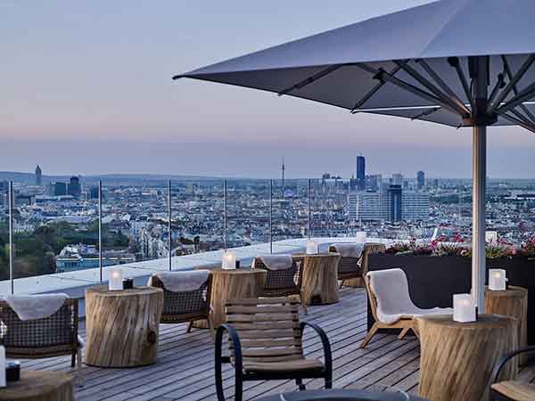 Aurora rooftop bar, Andaz, Vienna, Austria