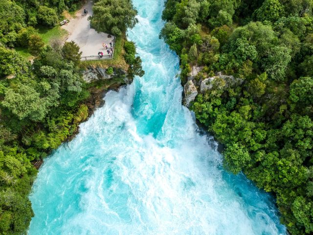 Huka Falls in Waikato River, North Island, New Zealand