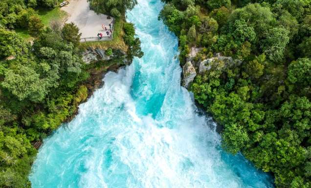 Huka Falls in Waikato River, North Island, New Zealand