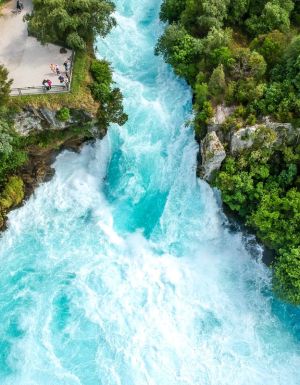 Huka Falls in Waikato River, North Island, New Zealand