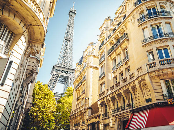 Cityscape of Paris showing Eiffel Tower