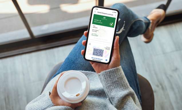 Smartphone with vaccine passport