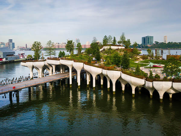 Little Island by the Hudson River, New York City, USA, North America