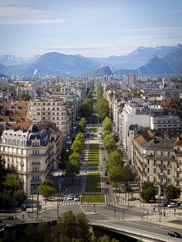 ean-Jaures Avenue, at Grenoble (French Alps), France, Europe
