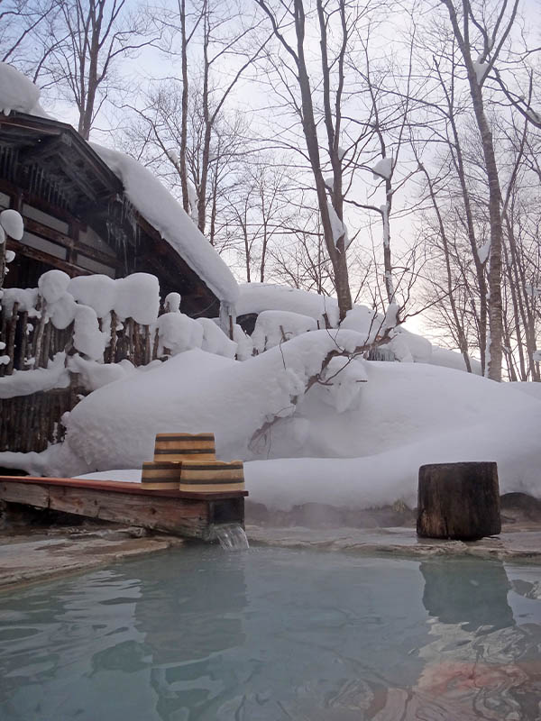 Outdoor Onsen in Winter, Kansai, Japan