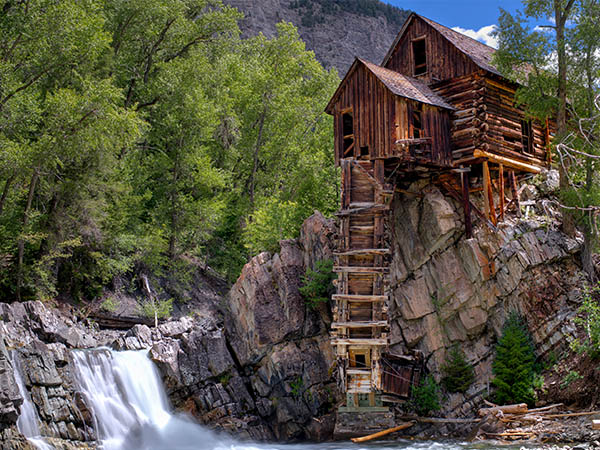 Crystal Mill, above Crystal River in Carbondale, Colorado USA