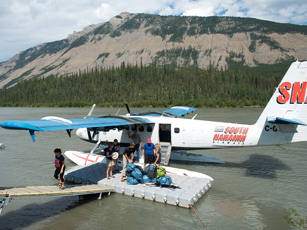 Floatplane arriving at Nailicho, Canada