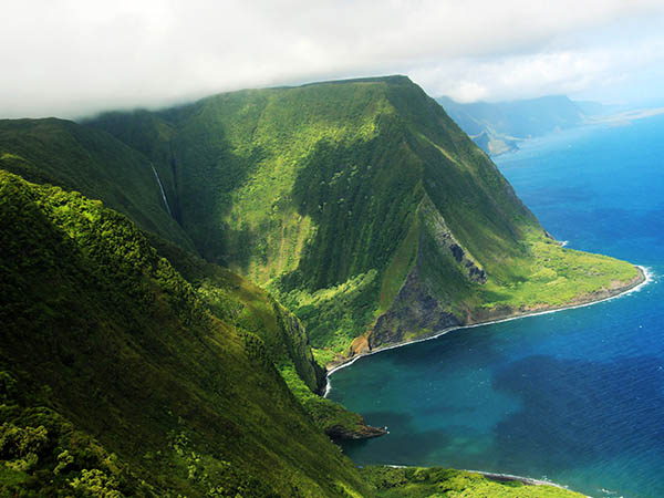 Aerial view of Molokai, Hawaii