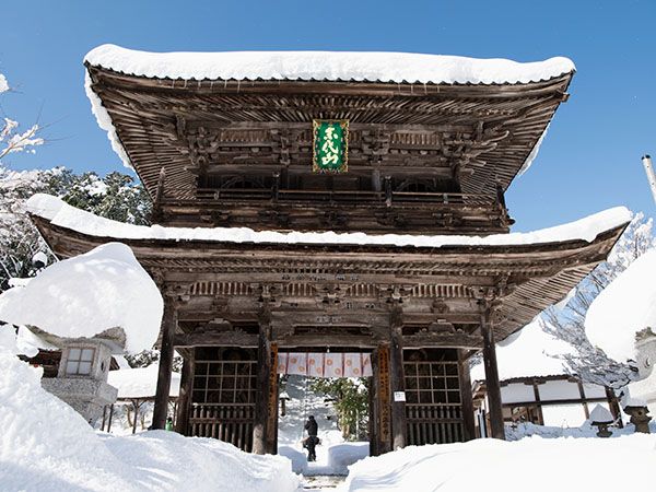 Onsenji Temple in the snow, Kansai, Japan