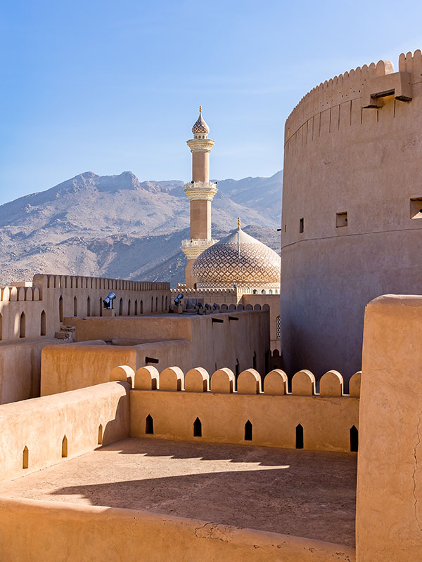 The Grand mosque and minaret in Nizwa, Oman
