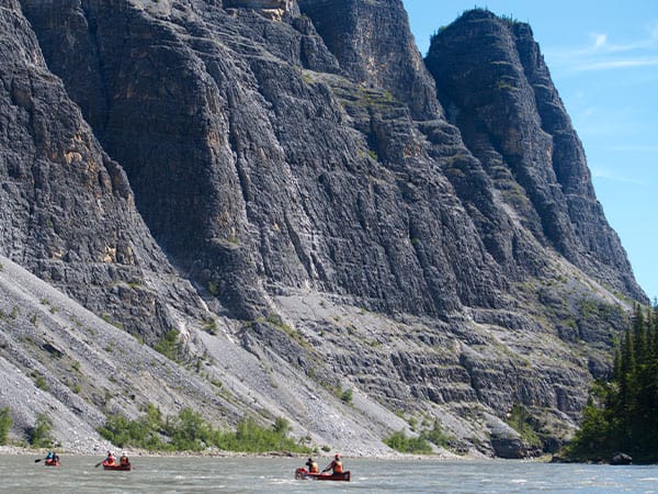 Tourists in Canoes, visiting First Canyon, Canada