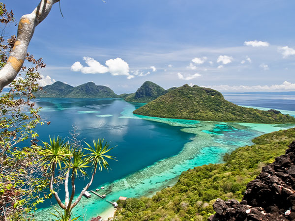 The scenic view of Tun Sakaran Marine Park, Borneo