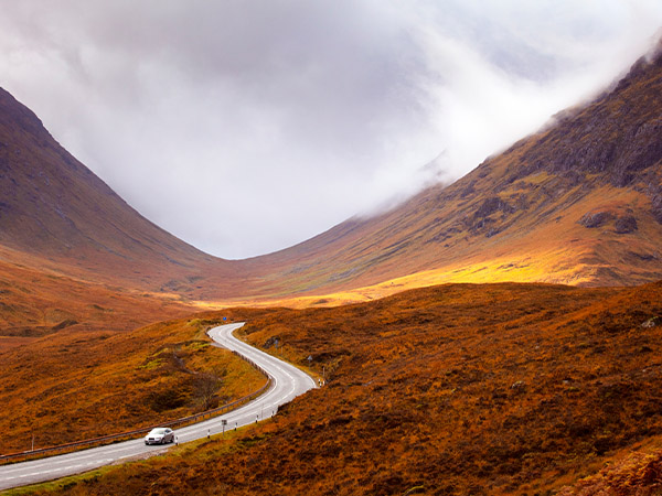Winding road, Scotland