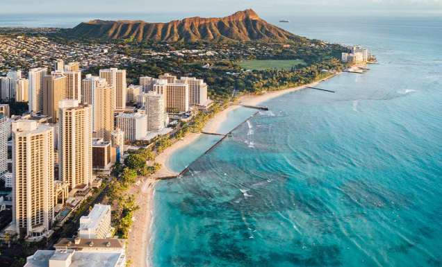 Aerial view of Oahu, Hawaii, USA