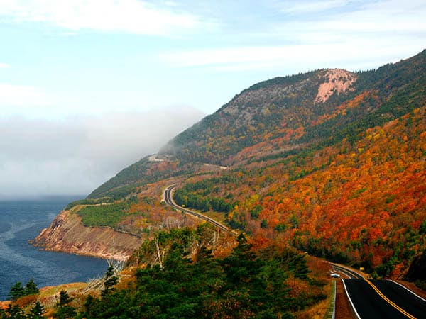 Cape Rouge in Cape Breton, Nova Scotia lies on the Cabot Trail. The Cabot Trail is a majestic gem within the National Parks system of Canada