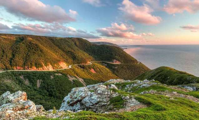 Cape Rouge in Cape Breton, Nova Scotia lies on the Cabot Trail. The Cabot Trail is a majestic gem within the National Parks system of Canada