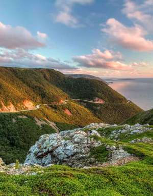 Cape Rouge in Cape Breton, Nova Scotia lies on the Cabot Trail. The Cabot Trail is a majestic gem within the National Parks system of Canada