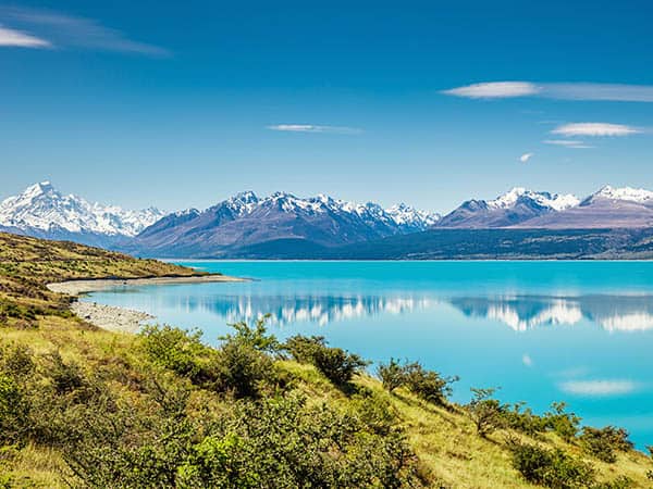 Lake Pukaki Mount Cook Glacier Turquoise Lake New Zealand