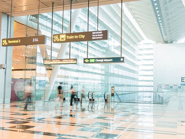 Late afternoon at Changi Airport in Singapore