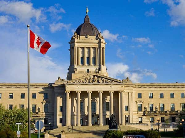 The landmark Manitoba Legislative Building in Winnipeg