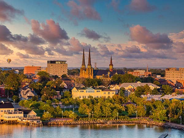 View of Charlottetown, Prince Edward Island, Canada from the sea