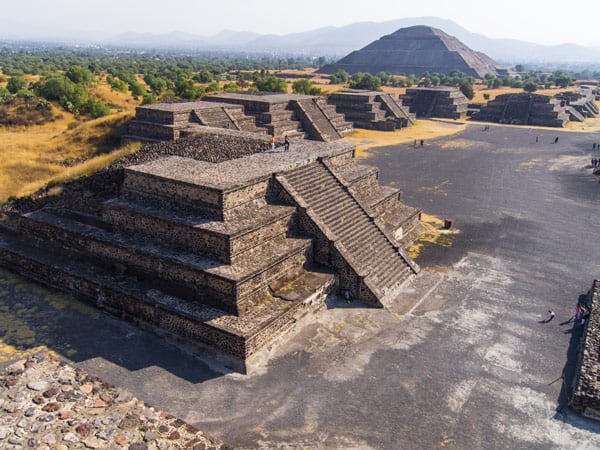 An aerial view of the pyramids of Teotihuacan. (Image: Getty Images)