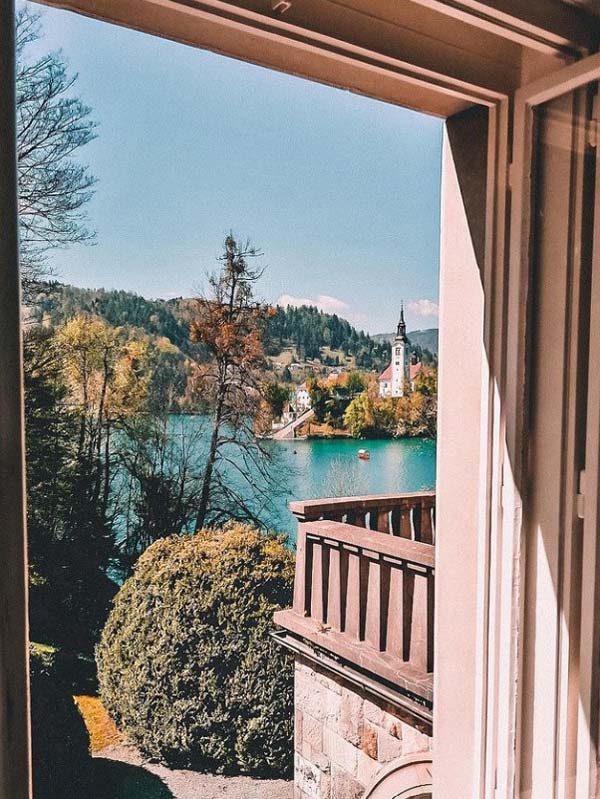 A view of Lake Bled from Vila Bled. (Image: Vila Bled/@mypassportgoals)