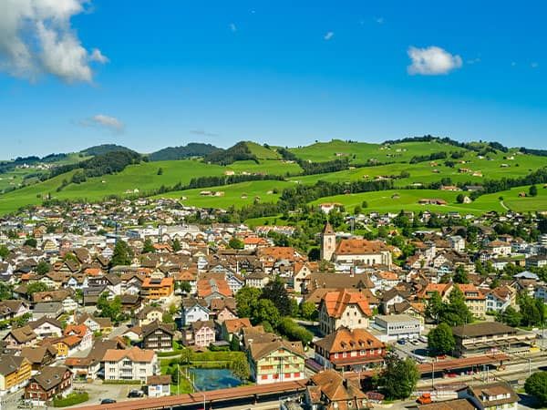 Aerial view of Appenzell, Switzerland