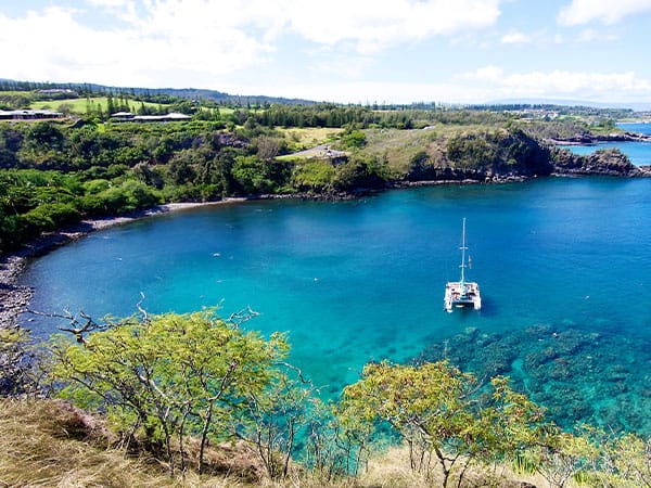 Aerial shot, Honolua Bay, Maui, Hawaii