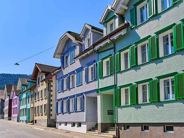 Colourful houses, Appenzell, Switzerland
