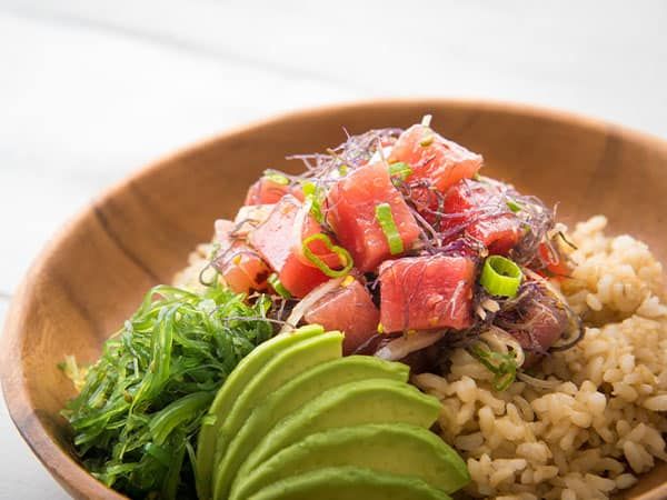 Poke bowl, Maui, Hawaii, USA