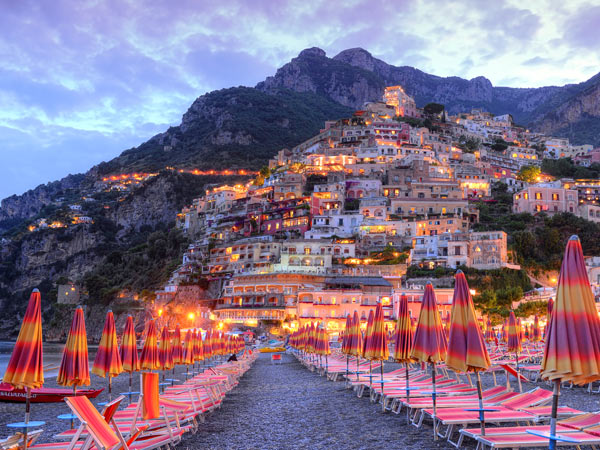 Day beds on Positano beach.