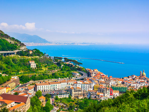 Vietri sul Mare town in Amalfi coast, panoramic view
