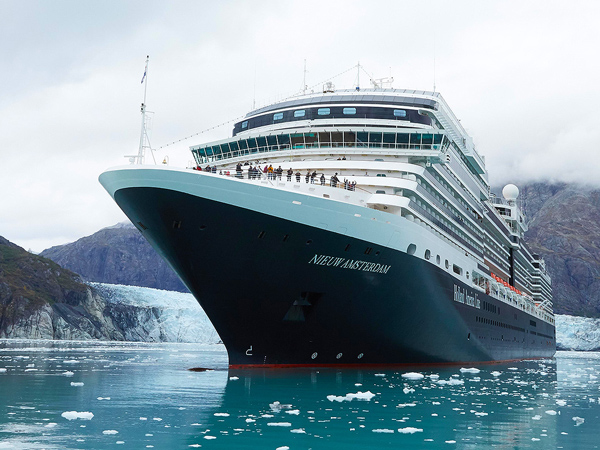 Front view of a Holland America Cruise ship