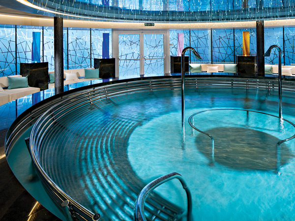 One of the many pool areas on a Holland America Cruise ship