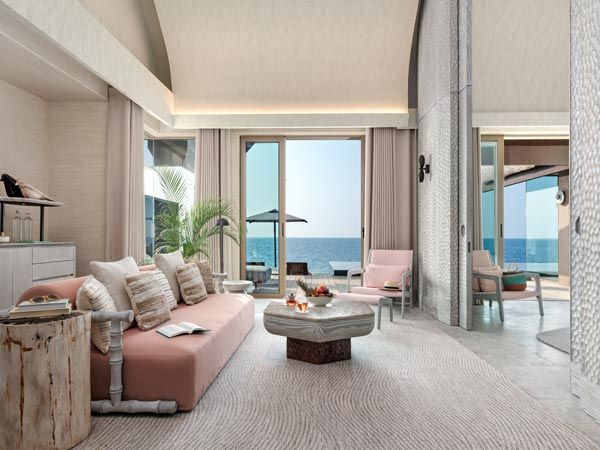 Bedroom interiors of the JOALI resort in the Maldives