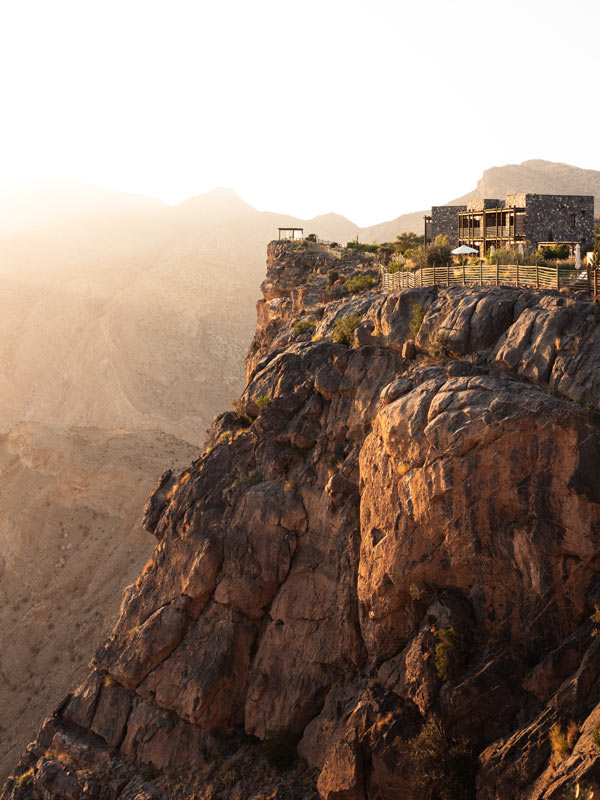 Cliffside view of the Alila Jabal Akhdar in Oman