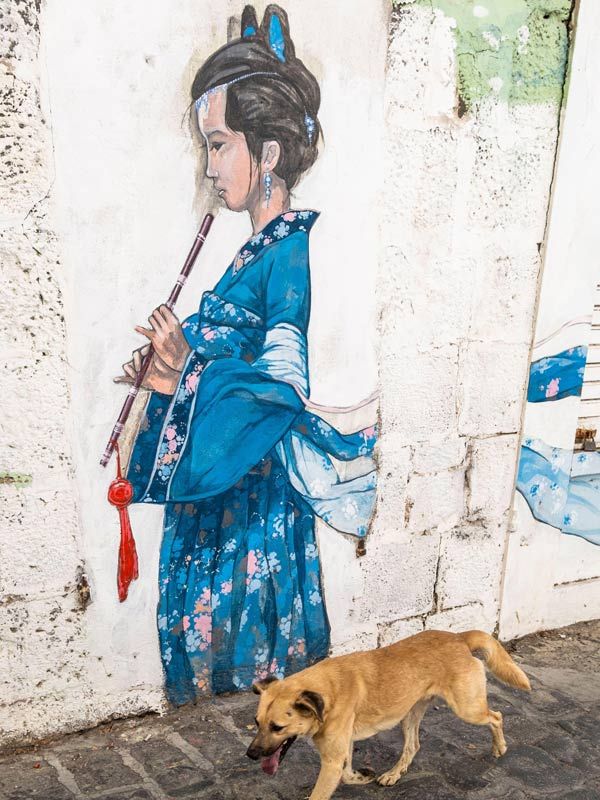 Murals in Sun Yat Sen Street in Port Louis, Mauritius