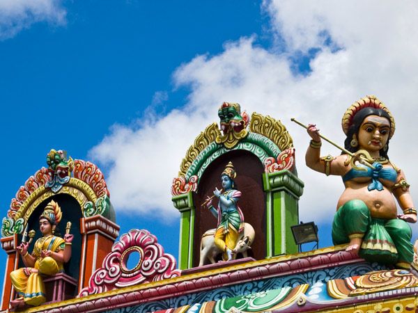Indian temple in Port Louis, Mauritius